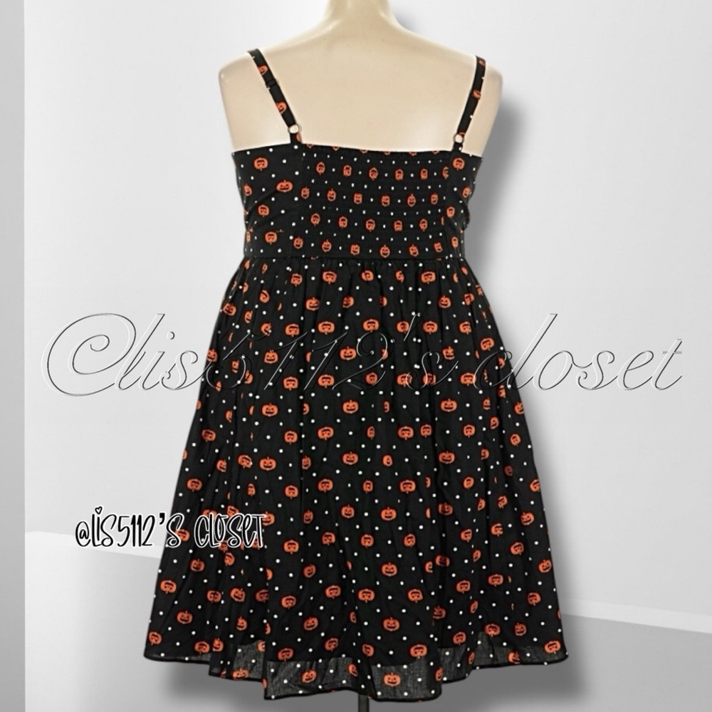 NWOT Torrid Retro Chic Polka Dot Pumpkin Halloween Pinup Swing Dress 3X 22 24 - Picture 8 of 15
